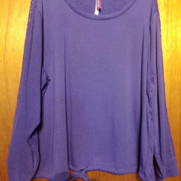 New Womens Adore Me Blue Sweatshirt Style Drawstring Waist Top - 2X - Picture 1 of 4